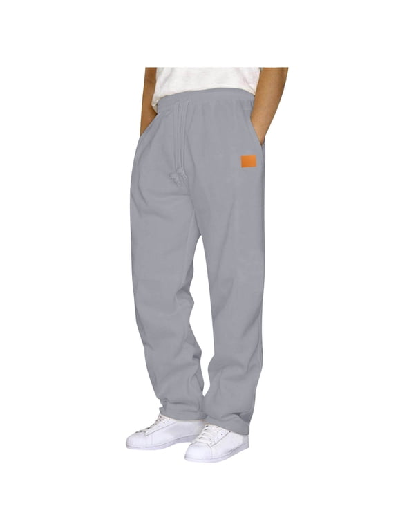 Mens Sweatpants with Pockets High Waisted Ultra Soft Textured Pants Loose Casual Baggy Stretchy Wide Leg Sweat Pants Athletic Lounge Fleece Jogger Sweatpant with Mutil Pockets