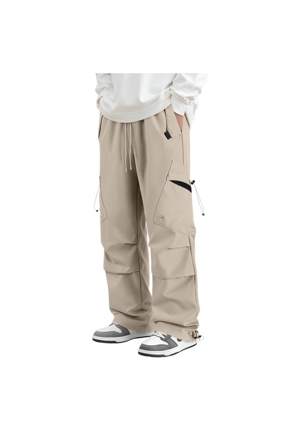 Mens Sweatpants Straight Leg Lounge Pants - Relaxed Fit Active Joggers with Drawstring Closure and Side Pockets,L