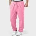 thumbnail image 1 of Mens Sweatpants Straight Wide Leg Casual Pants, High Resilient Elastic on Waist, No Elastic Open Trouser Leg Sweat Pants (Pink S), 1 of 8