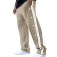 thumbnail image 1 of Mens Sweatpants Tear Away Basketball Pants 2 Side Zippers Snap Off Full Open Down Sweatpants Wide Leg Post Surgery Pant With Pockets Track Jogger Athletic Bottom Running Elastic Waist Sport Pants, 1 of 4