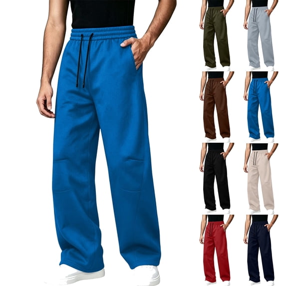 Mens Sweatpants Trendy Comfortable Loose Fit Casual Athletic Pants with Pockets Soft Breathable Daily Wear Outdoor Travel Long Trousers