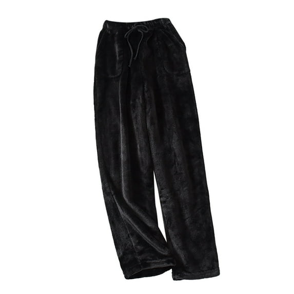 Mens Sweatpants,Womens Pajama Pants Autumn and Winter Flannel Wide Mouth Trouser Large Size Loose Warm Thick Coral Fleece Home Pajamas,Cargo Pants for Men,Size:XXL
