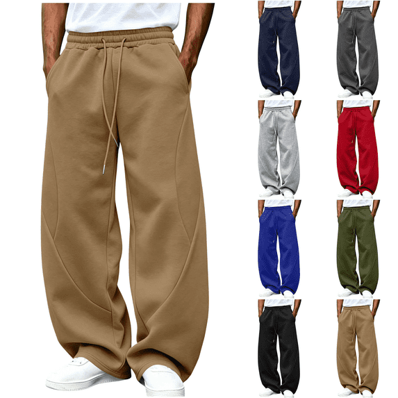 Mens Sweatpants with Pockets Elastic Waist Casual Athletic Joggers for Men Loose Fit Gym Workout Running Casual Pants