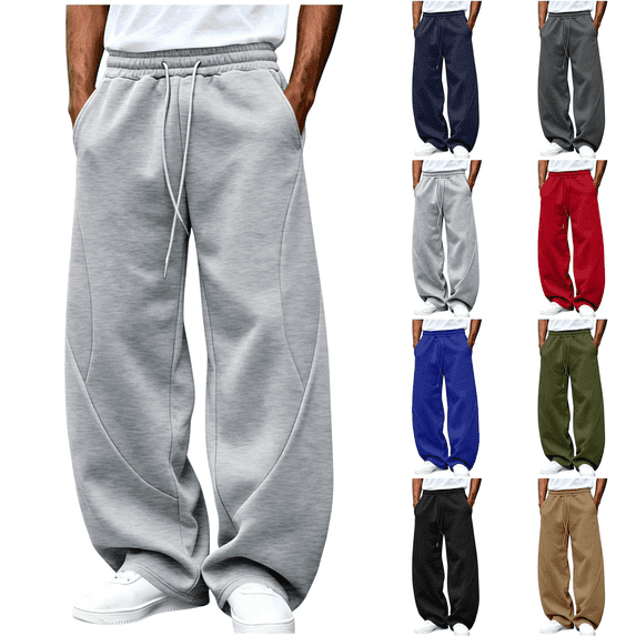 Mens Sweatpants with Pockets Elastic Waist Casual Athletic Joggers for Men Loose Fit Gym Workout Running Casual Pants
