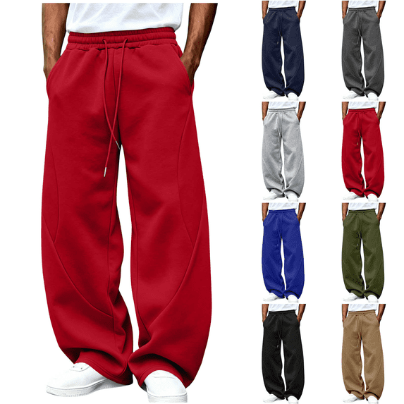 Mens Sweatpants with Pockets Elastic Waist Casual Athletic Joggers for Men Loose Fit Gym Workout Running Casual Pants