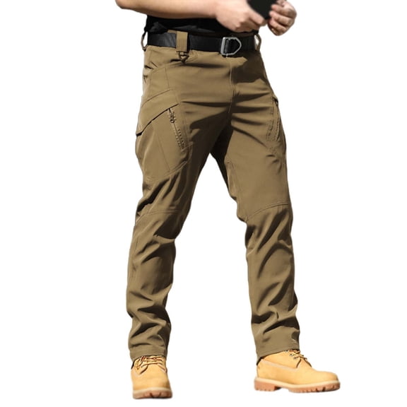 Mens Sweatpants with Pockets Fabric Pocket Duty Composite Durable Long Hiking Travel Bussiness Casual Pants for Men,Brown,M