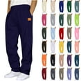 thumbnail image 1 of Mens Sweatpants with Pockets Fashion Drawstring Elastic Waist Solid Color Casual Sweat Length Pants, 1 of 4