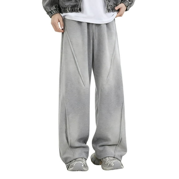 Mens Sweatpants with Pockets Mens Casual Pants Relaxed Fit Elastic Waist Mens Wide Leg Sweatpants Jogging Pants Men Men Baggy Sweatpants