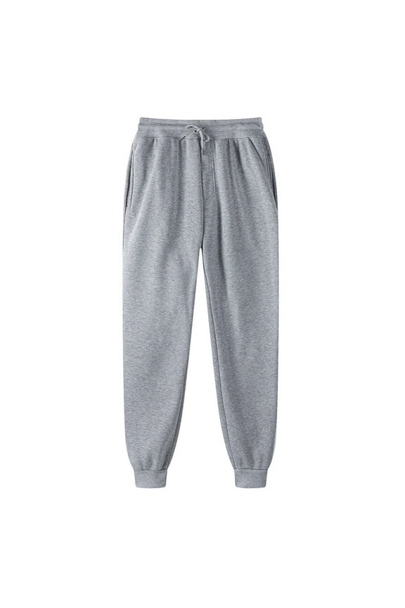 Sweatpants for Men Winter Solid Color High Waist Warm Pants Thick Lined Athletic Jogger Fleece Drawstring Lace-Up Thermal Lined Sweatpants With Pockets