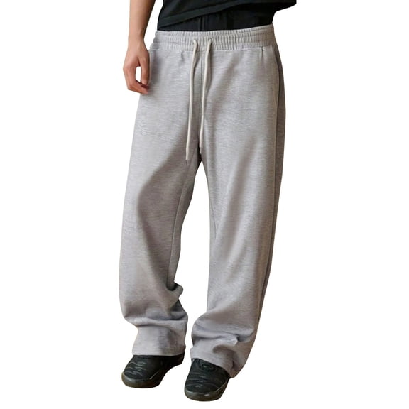 Mens Sweatpants with Pockets Mens Relaxed Fit Pants Elastic Waist Mens Wide Leg Sweatpants Jogger Sweatpants for Men Men Sweat Pants