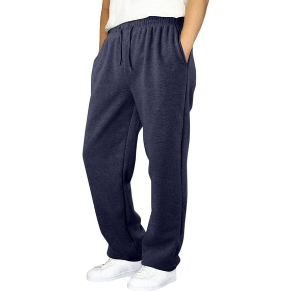 Mens Sweatpants with Pockets Outdoor Running Jogger Pants Elastic Waist Drawstring Workout Casual Sweatpants Open Bottom