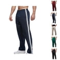 thumbnail image 1 of Mens Sweatpants with Pockets Side Striped Relaxed Fit Elastic Waist Straight Leg Athletic Workout Pants Casual Trousers, 1 of 4