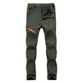 thumbnail image 1 of Mens Sweatpants with Pockets Softshell Windproof Thermal Hiking Trekking Adventure Mens Jeans Relaxed Fit,Army Green,3XL, 1 of 9