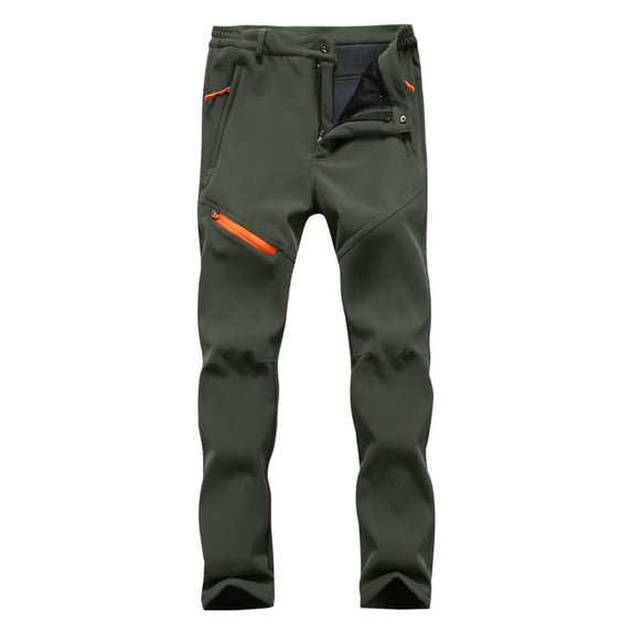 Mens Sweatpants with Pockets Softshell Windproof Thermal Hiking Trekking Adventure Mens Jeans Relaxed Fit,Army Green,3XL