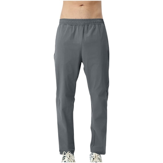 Mens Sweatpants with Pockets Solid Color Casual Sun Protection Fashion Elastic Waist Loose Exercise Casual Simple Basic Style