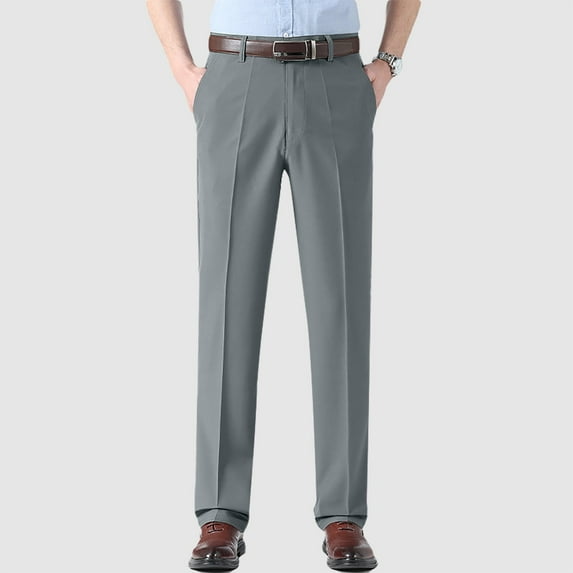 Mens Sweatpants with Pockets Solid Color Mid Waisted Hidden Expandable Waistband Classic Fit Front Dress Pant Travel Fall Hiking Outdoor Sport Pants