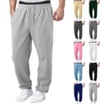 thumbnail image 1 of Mens Sweatpants with Pockets Solid Straight Leg Joggers Lined Spring Fall Workout Pants Grey XXL, 1 of 9