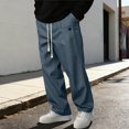 thumbnail image 1 of Mens Sweatpants with Pockets and Drawstring Elastic Waist Straight Leg Pants Casual Solid Color Loose Comfortable Athletic Workout Trousers Pant, 1 of 6