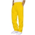 thumbnail image 1 of Mens Sweatpants with Pockets and Drawstring Fleece Lined Straight Leg Pants Casual Solid Color Loose Elastic High Waisted Athletic Workout Trousers, 1 of 4