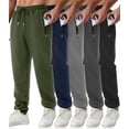 thumbnail image 1 of Potopok Mens Sweatpants with Zipper Pockets 5 Pack Athletic Joggers for Men Warm Slim Fit Track Workout Running Sweat Pants, 1 of 8