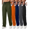 thumbnail image 1 of Mens Sweatpants with Zipper Pockets 5 Pack Mens Joggers for Men Open Bottom Mesh Athletic Pants for Workout,Running, 1 of 7