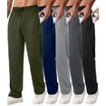 thumbnail image 1 of Mens Sweatpants with Zipper Pockets 5 Pack Mens Joggers for Men Open Bottom Mesh Athletic Pants for Workout,Running, 1 of 7