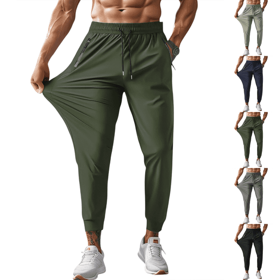 Mens Sweatpants with Zipper Pockets Lightweight Athletic Joggers for Workout Running Gym Track Casual Wear