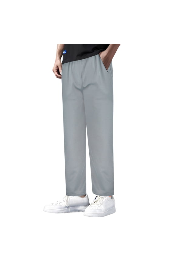 Mens Sweatpants with Zipper Pockets Mesh Loose Fit Casual Straight Bottom Drawstring Jogging for Running Workout Training Basketball Trousers