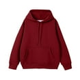 thumbnail image 1 of Mens Sweatshirt 2025 Hoodies for Men Y2K Solid Color Pullover Hoodie Dropped Shoulder Sweatshirts Long Sleeve Fleece Hooded Sweatshirt, 1 of 2