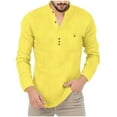 thumbnail image 1 of Mens Sweatshirt 2025 Lightweight Cotton Long Sleeve Shirt Men Henley Solid 6-Button Pullover with Front Pocket Fall Fashion Soft Basic Tops, 1 of 9