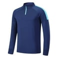 thumbnail image 1 of Mens Sweatshirt 2025 Men Casual Fashion Contrast Color Running Fitness High Elastic Long Sleeve Standing Collar Exercise Keep Warm Top, 1 of 9