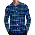 thumbnail image 1 of Mens Sweatshirt 2025 Men’s Button Down Versatile Plaid Shirt Stretch Long Sleeve Casual 2025 Fall Lapel Checkered Dress Shirts, 1 of 8