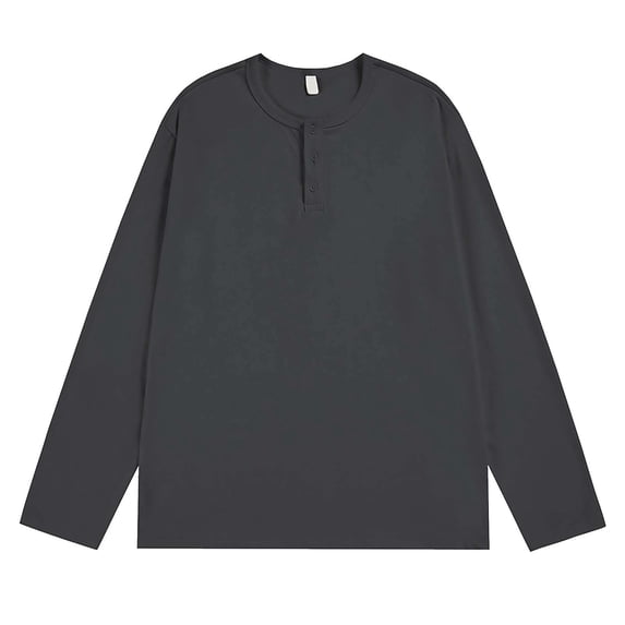 Mens Sweatshirt 2025 Men's Button Up Henley Sweatshirt Stylish 2025 Fall Winter Warm Loose Long Sleeve Pullover Workout Tee Tops