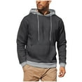 thumbnail image 1 of Mens Sweatshirt 2025 Men's Color Block Hoodie Sweatshirt Pullover Long Sleeve Sweatshirt Top Lightweight Fall Winter Drawstring Top for Men, 1 of 9