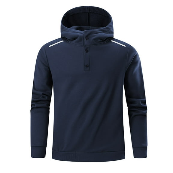 Mens Sweatshirt 2025 Men's Fleece Lined Henley Neck Hoodies Fall Winter Outdoor Casual Long Sleeve Pullover Hooded Sweatshirt