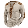 thumbnail image 1 of Mens Sweatshirt 2025 Men's Medieval Vintage Shirts Lace Up V Neck Loose Fit Shirt Fashion Lightweight Athletic Tunic Tops, 1 of 8