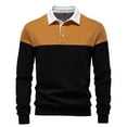thumbnail image 1 of Mens Sweatshirt 2025 Men's Preppy Shirts Stylish Color Block Casual Long Sleeve Slim Fit Pullover Spring Sweatshirt with Collar, 1 of 9