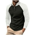 thumbnail image 1 of Mens Sweatshirt 2025 Men's Quarter Zip Pullover Shirt Color Block Long Sleeve Waffle Textured Casual Shirts Light Outdoor Workout Blouse Plus Size, 1 of 7
