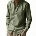 thumbnail image 1 of Mens Sweatshirt 2025 Mens Button Down Shirt Cotton Linen Casual Long Sleeve Shirts Collared Hippie Beach Tops, 1 of 7