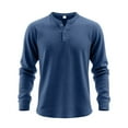 thumbnail image 1 of Mens Sweatshirt 2025 Mens Button Down Shirt Henley Neck Long Sleeve Textured T-Shirt Lightweight Casual Basic Undershirt Tees Tops, 1 of 7