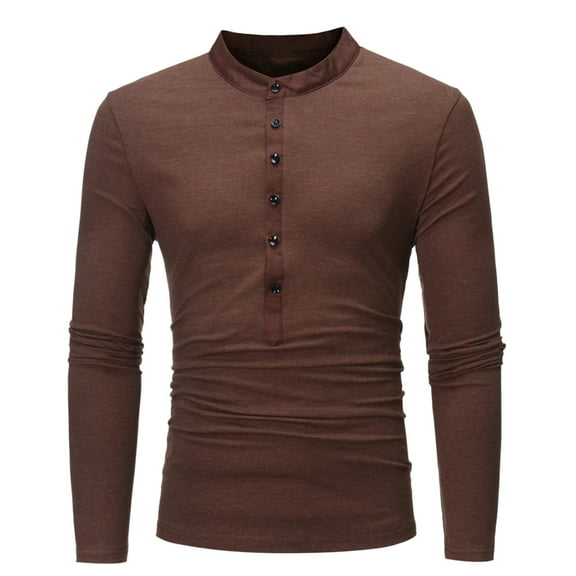 Mens Sweatshirt 2025 Shirts for Men Button Down Crewneck Solid Color Slim Fit T-Shirt Long Sleeve Patchwork Relaxed 2025 Shirt Clothes