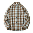 thumbnail image 1 of Mens Sweatshirt 2025 Shirts for Men Long Sleeve Flip Collar Lightweight Button Down Plaid Shirts Vintage Casual Jacket Fall Clothes, 1 of 3