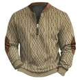 thumbnail image 1 of Mens Sweatshirt 3D Printed Half Zip Autumn Winter Printed Fall Clothes Tops Pullover Khaki 4XL, 1 of 3