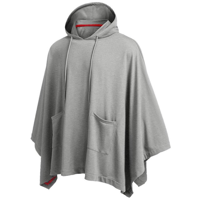 Mens Sweatshirt Casual Hooded Poncho Cape Cloak Fashion Coat Hoodie