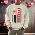 thumbnail image 1 of Mens Sweatshirt Henley Neck Women Valentine's Day Letter Print Crewneck Sweatshirt Casual Pullover Top Fall Pullover Hoodies Tops, S-3XL, 1 of 4