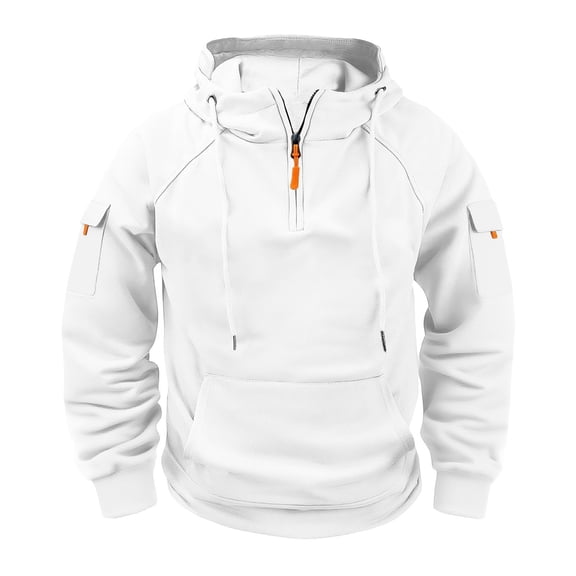 Mens Sweatshirt Hoodie With Zipper Fashionable And Personalized Casual Arm Pocket Top Hoodie Fall Fashion Essential Sweatshirt