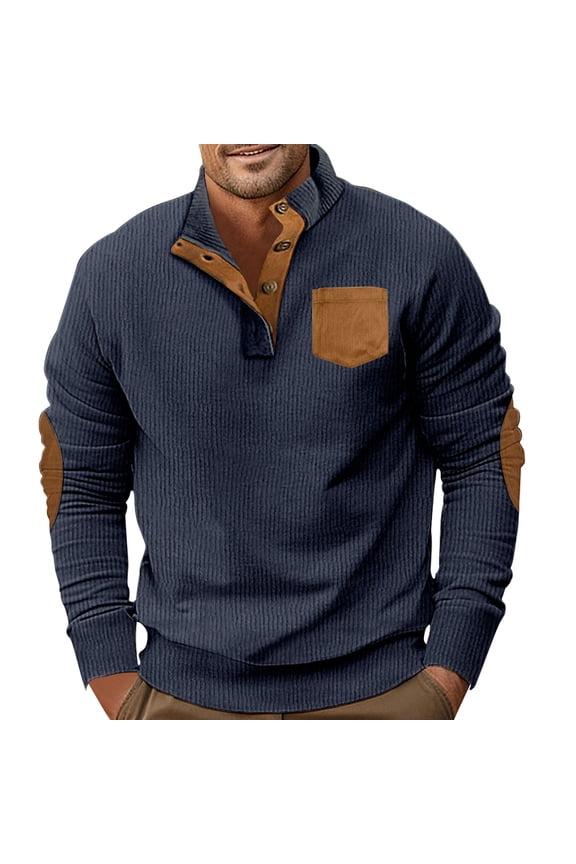 Mens Sweatshirt Male Fashion Casual Relaxed Comfortable Long Sleeve Hoodie Sweatshirt Mens Hoodies Pullover Navy L