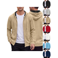thumbnail image 1 of Mens Sweatshirt Nelozsy Men's Solid Color Half-Zip Hooded Casual Long Sleeve Sweatshirt Khaki S, 1 of 6
