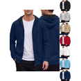 thumbnail image 1 of Mens Sweatshirt Nelozsy Men's Solid Color Half-Zip Hooded Casual Long Sleeve Sweatshirt Navy L, 1 of 6