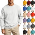 thumbnail image 1 of Mens Sweatshirt Oversized Fleece Crewneck Long Sleeve Shirts Pullover | Soft Fleece Crewneck Sweatshirt;Fall Outfits Winter Fashion Work Tops Outwear Warm 2026, 1 of 7